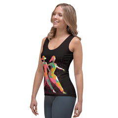 Fashion-forward sublimation print tank top with balletic inspiration