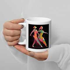 Ballet-themed glossy white mug for coffee and tea enthusiasts.