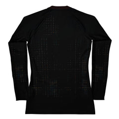 Poised balletic design women's rash guard with long sleeves for UV protection.