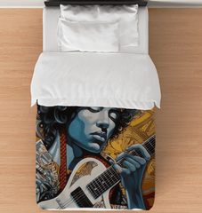 Pop Music Evolves With Instruments Duvet Cover - Beyond T-shirts