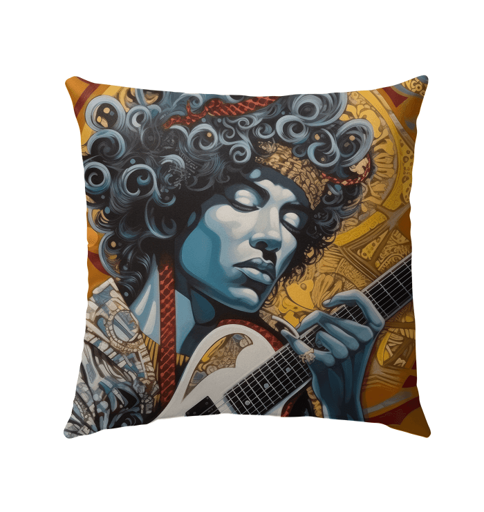 Pop Music Evolves With Instruments Outdoor Pillow - Beyond T-shirts