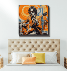 Vibrant Wrapped Canvas of Musical Instruments.