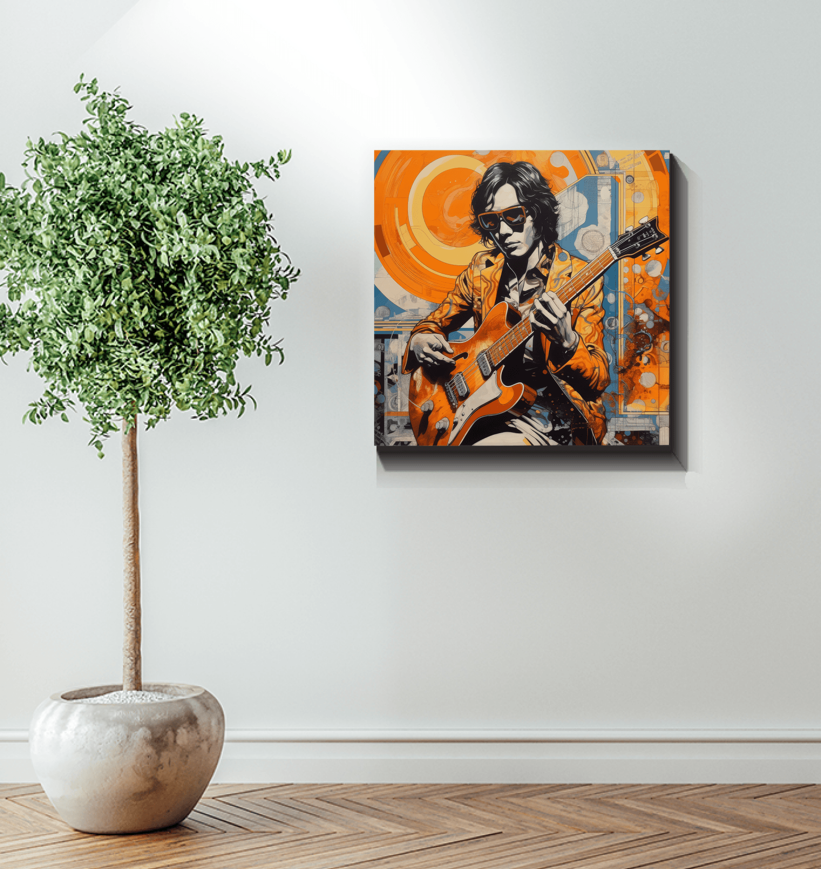 Decorative Canvas Featuring Pop Music Instruments