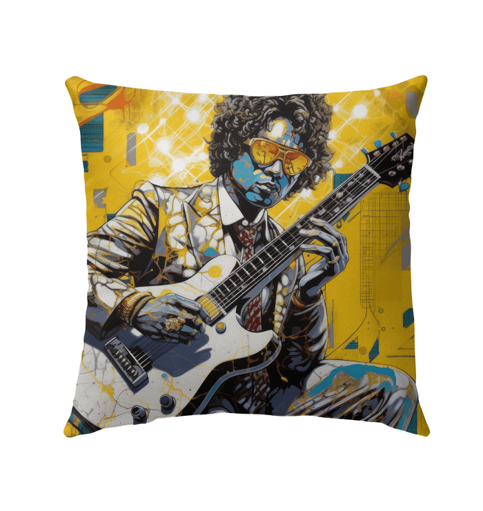 Pop Music Innovates With Instruments Outdoor Pillow - Beyond T-shirts