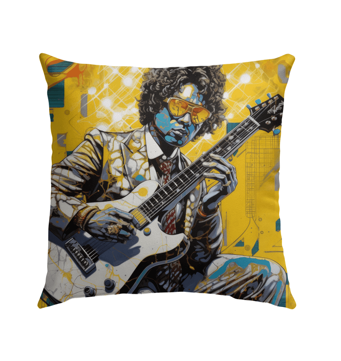 Pop Music Innovates With Instruments Outdoor Pillow - Beyond T-shirts