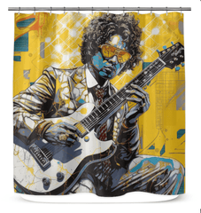 Pop music innovates with instruments Shower Curtain - Beyond T-shirts