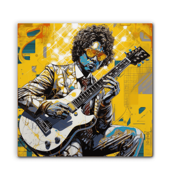 Musical Instruments in Pop Art Style on Canvas.