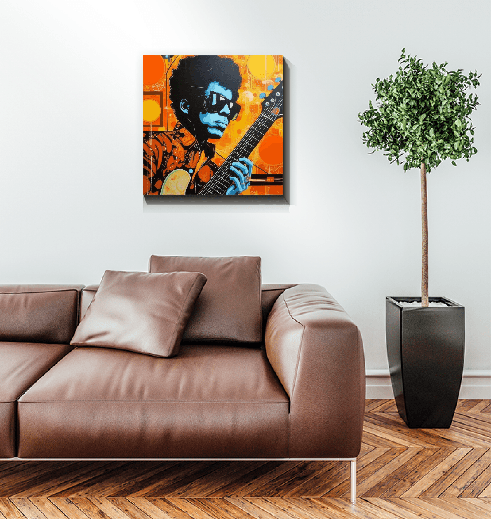 Vibrant Wrapped Canvas Featuring Pop Music Theme.