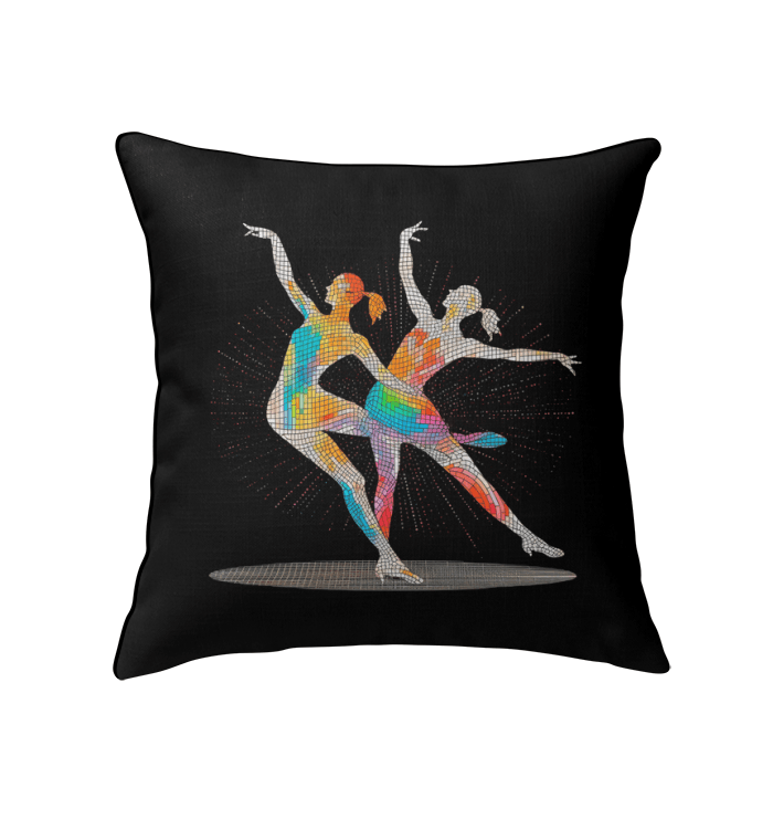 Decorative indoor pillow featuring graceful movement style