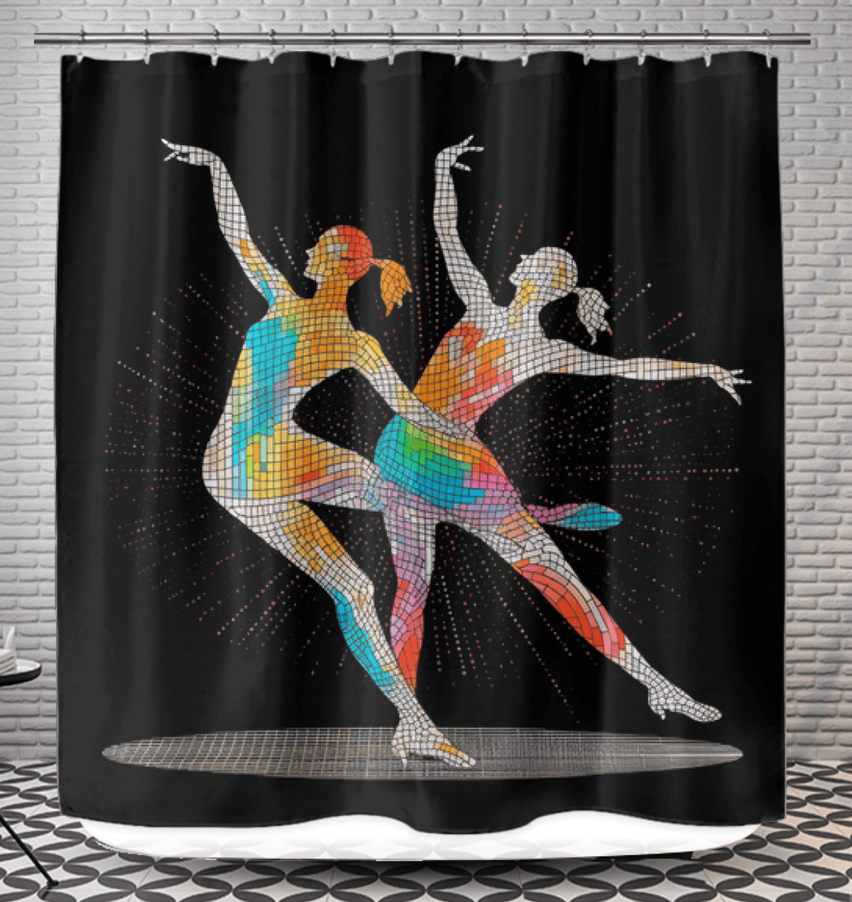 Powerful Feminine Movement inspired shower curtain design, adding elegance and strength to bathroom decor