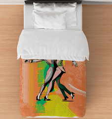 Stylish duvet cover featuring powerful women dancers in motion