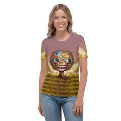 Vibrant Prideful Brushstrokes design on Women's T-shirt front view.