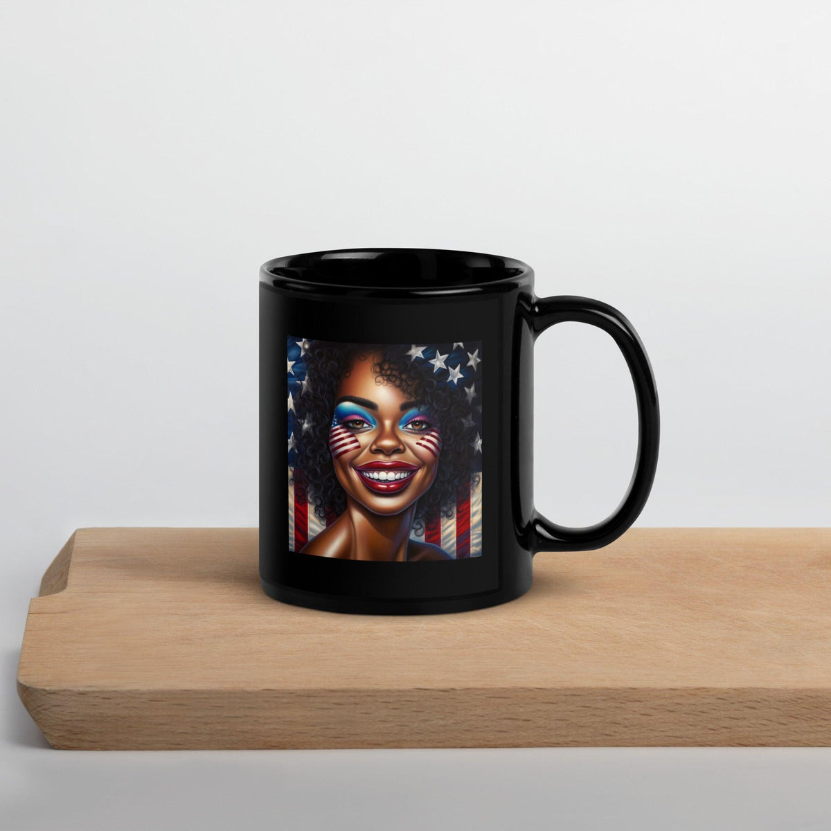 Proud To Be American Black Glossy Mug - Beyond T-shirts