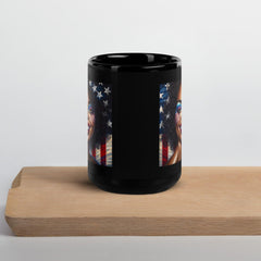 Proud To Be American Black Glossy Mug - Beyond T-shirts