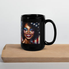 Proud To Be American Black Glossy Mug - Beyond T-shirts