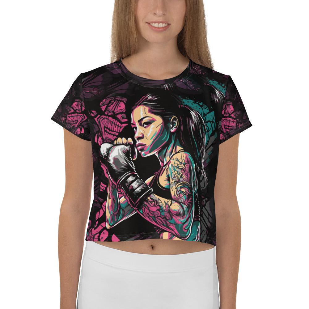 Punch Fear In The Face All-Over Print Crop Tee - Beyond T-shirts