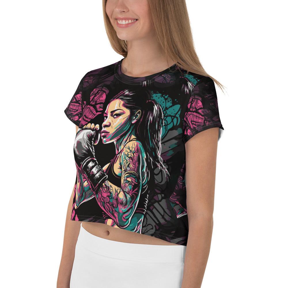 Punch Fear In The Face All-Over Print Crop Tee - Beyond T-shirts