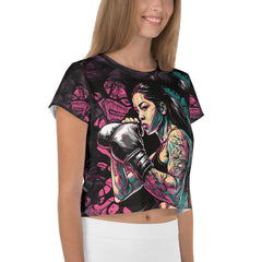 Punch Fear In The Face All-Over Print Crop Tee - Beyond T-shirts