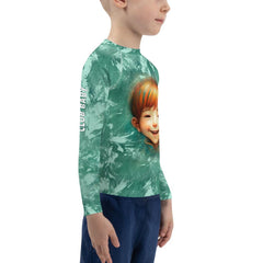 Radiant Fairy Stares Rash Guard UV protection feature showcase.