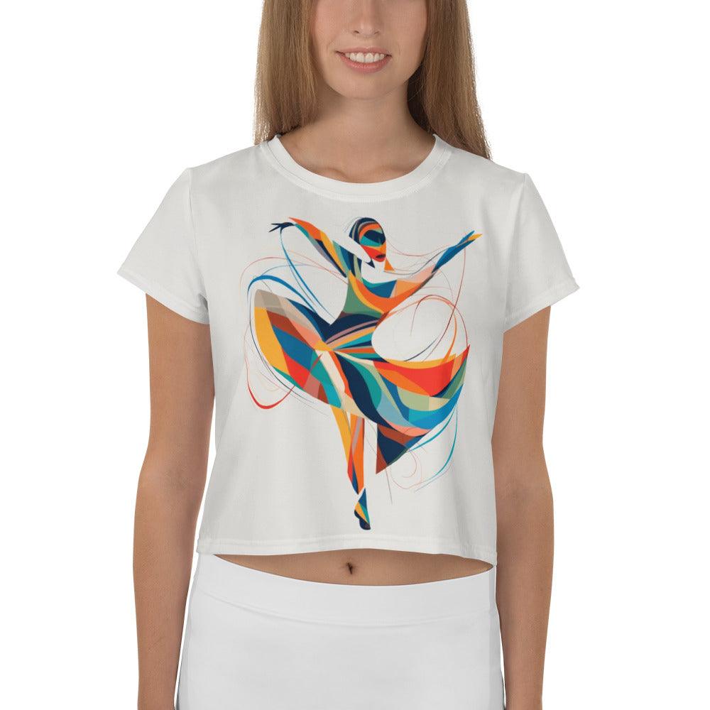 Radiant Female Dance Elegance All-Over Print Crop Tee - Beyond T-shirts