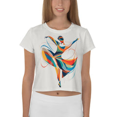 Radiant Female Dance Elegance All-Over Print Crop Tee - Beyond T-shirts