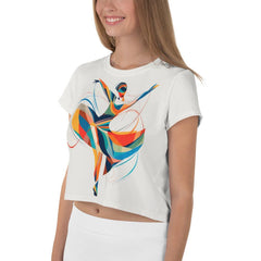 Radiant Female Dance Elegance All-Over Print Crop Tee - Beyond T-shirts