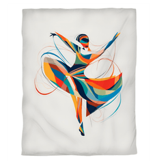 Elegant duvet cover featuring a female dancer design for a luxurious bedroom