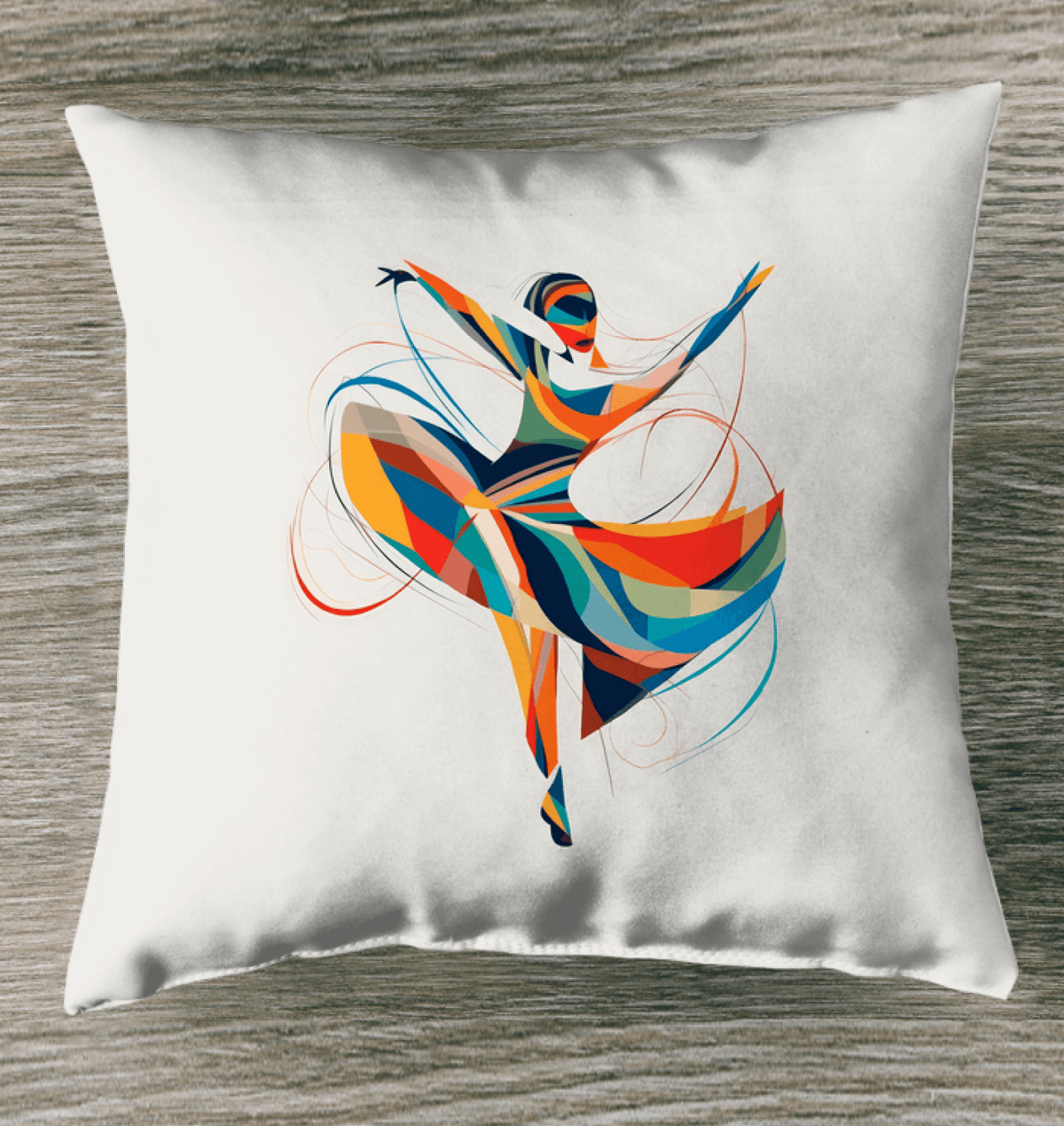 Elegant indoor pillow featuring a female dancer design