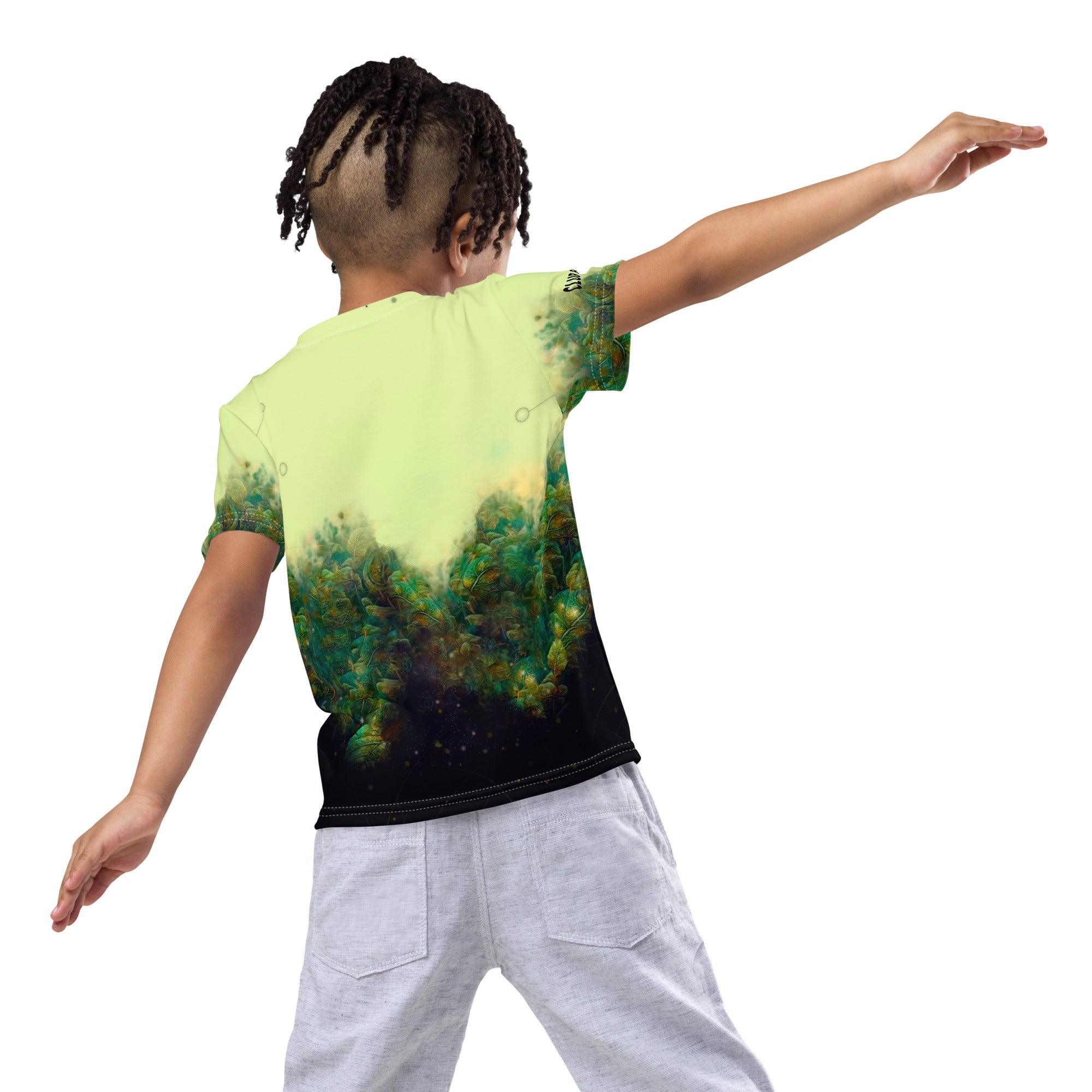 Radiant Gaze of Nature T-shirt detail showcasing eco-friendly material.