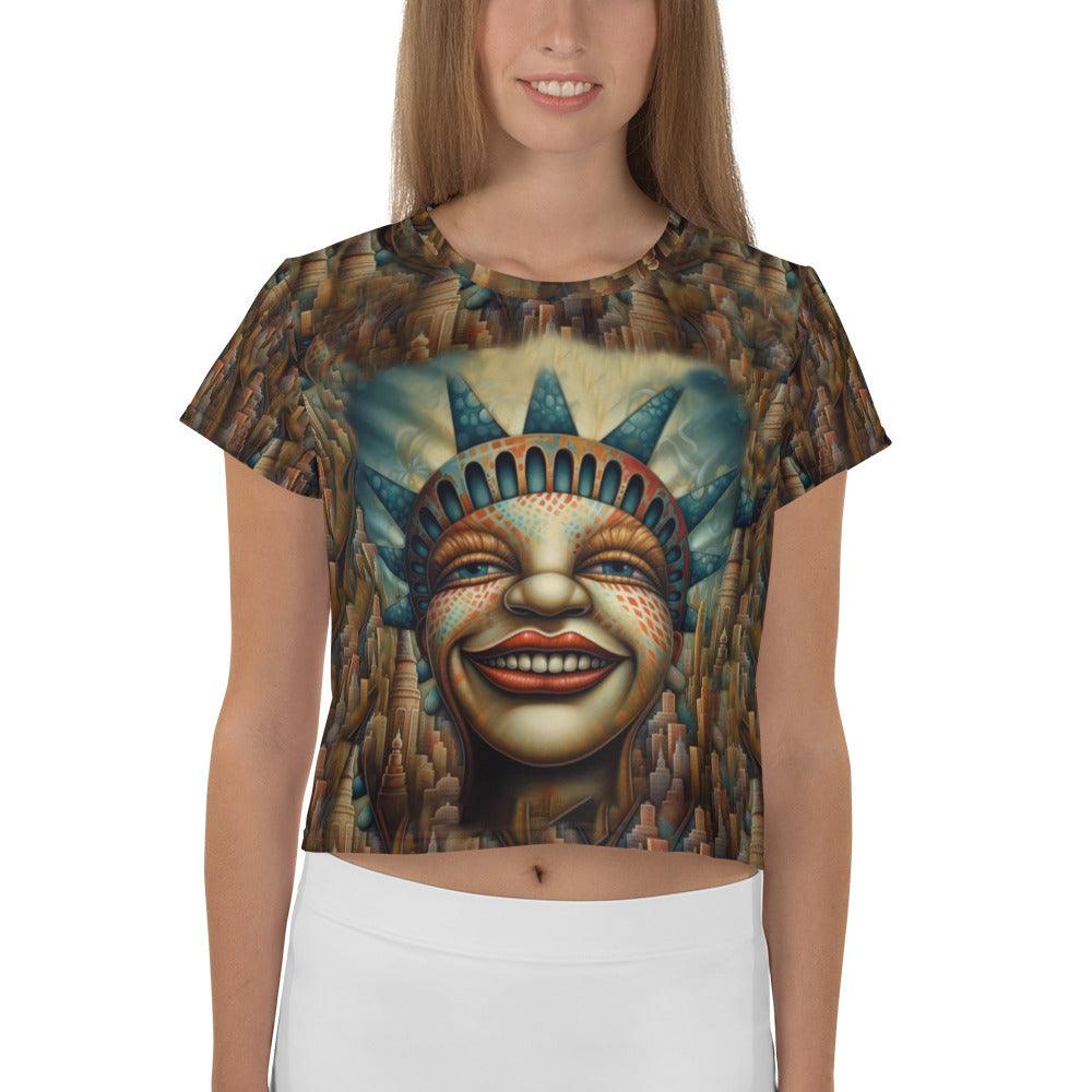 Radiant Reflections All-Over Print Crop Tee - Beyond T-shirts