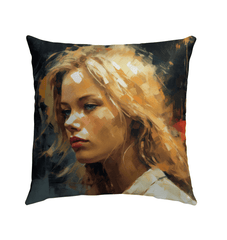 Vibrant R&B Expressions pillow enhancing outdoor patio decor