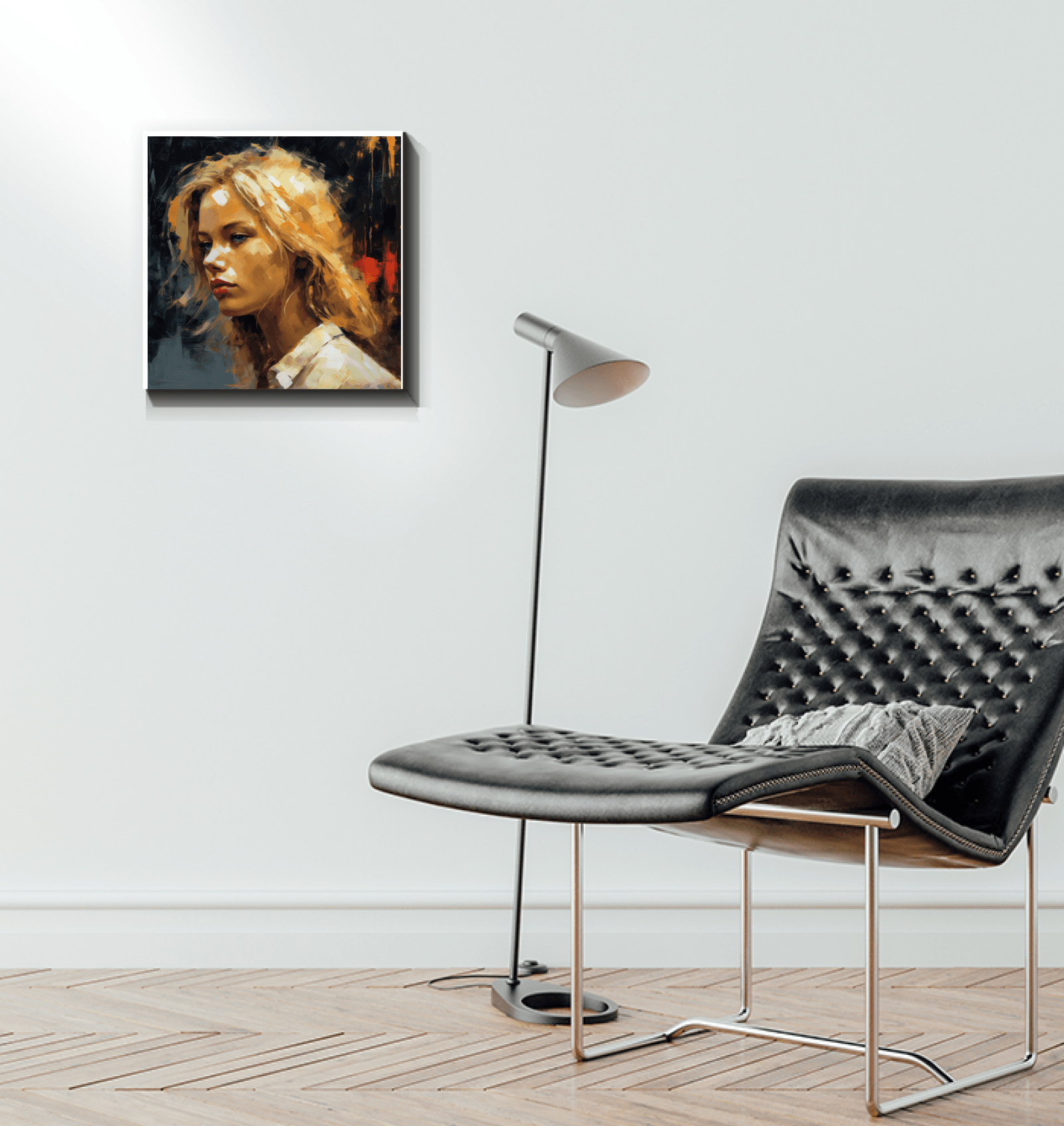 Modern R&B Expressions artwork on wrapped canvas for stylish interiors.