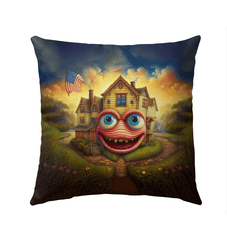 Red, White, Aand Boom Outdoor Pillow - Beyond T-shirts