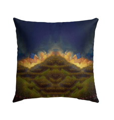 Red, White, Aand Boom Outdoor Pillow - Beyond T-shirts