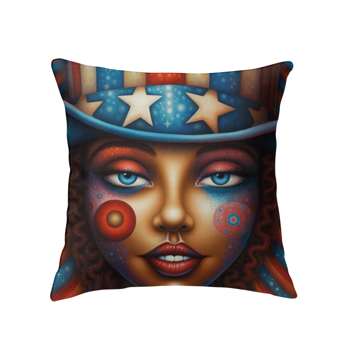 Red, White, And Blue Blaze Indoor Pillow - Beyond T-shirts