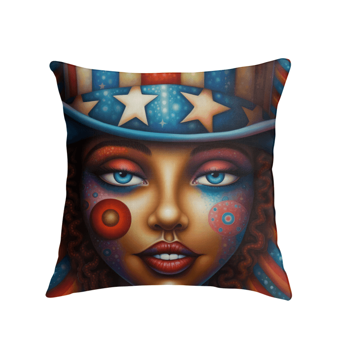 Red, White, And Blue Blaze Indoor Pillow - Beyond T-shirts