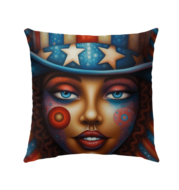 Red, White, And Blue Blaze Outdoor Pillow - Beyond T-shirts