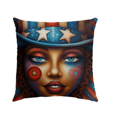 Red, White, And Blue Blaze Outdoor Pillow - Beyond T-shirts