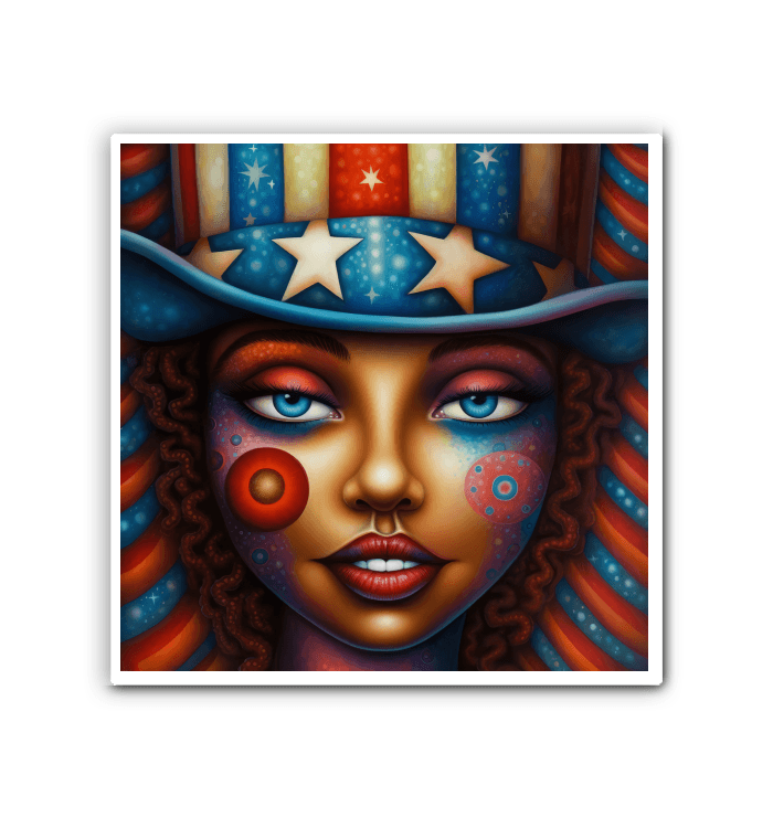 Red, White, And Blue Blaze Wrapped Canvas - Beyond T-shirts