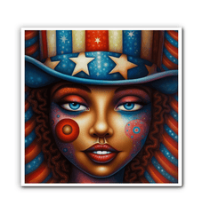 Red, White, And Blue Blaze Wrapped Canvas - Beyond T-shirts