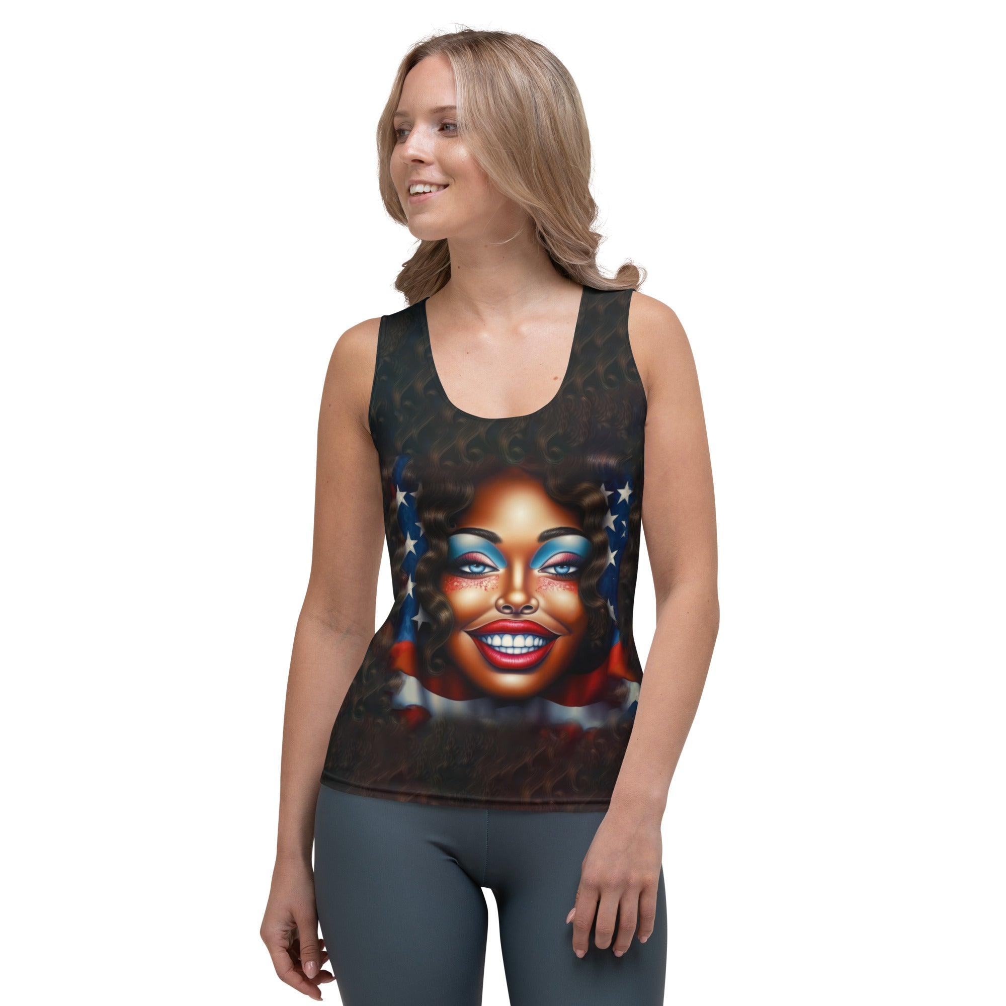 Red, White, and Blue Bliss Sublimation Cut & Sew Tank Top - Beyond T-shirts