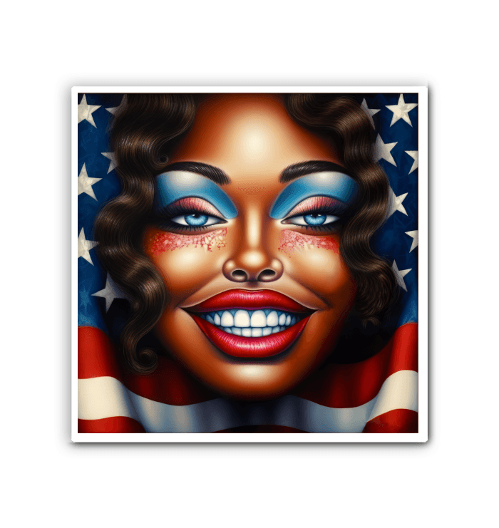 Red, White, And Blue Bliss Wrapped Canvas - Beyond T-shirts