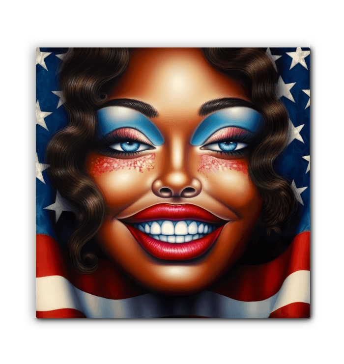 Red, White, And Blue Bliss Wrapped Canvas - Beyond T-shirts