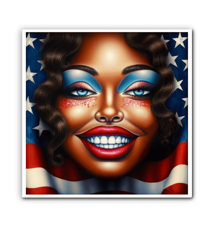 Red, White, And Blue Bliss Wrapped Canvas - Beyond T-shirts