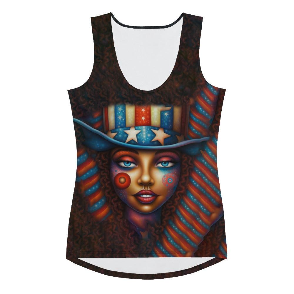 Red, White, and Blue Sublimation Cut & Sew Tank Top - Beyond T-shirts