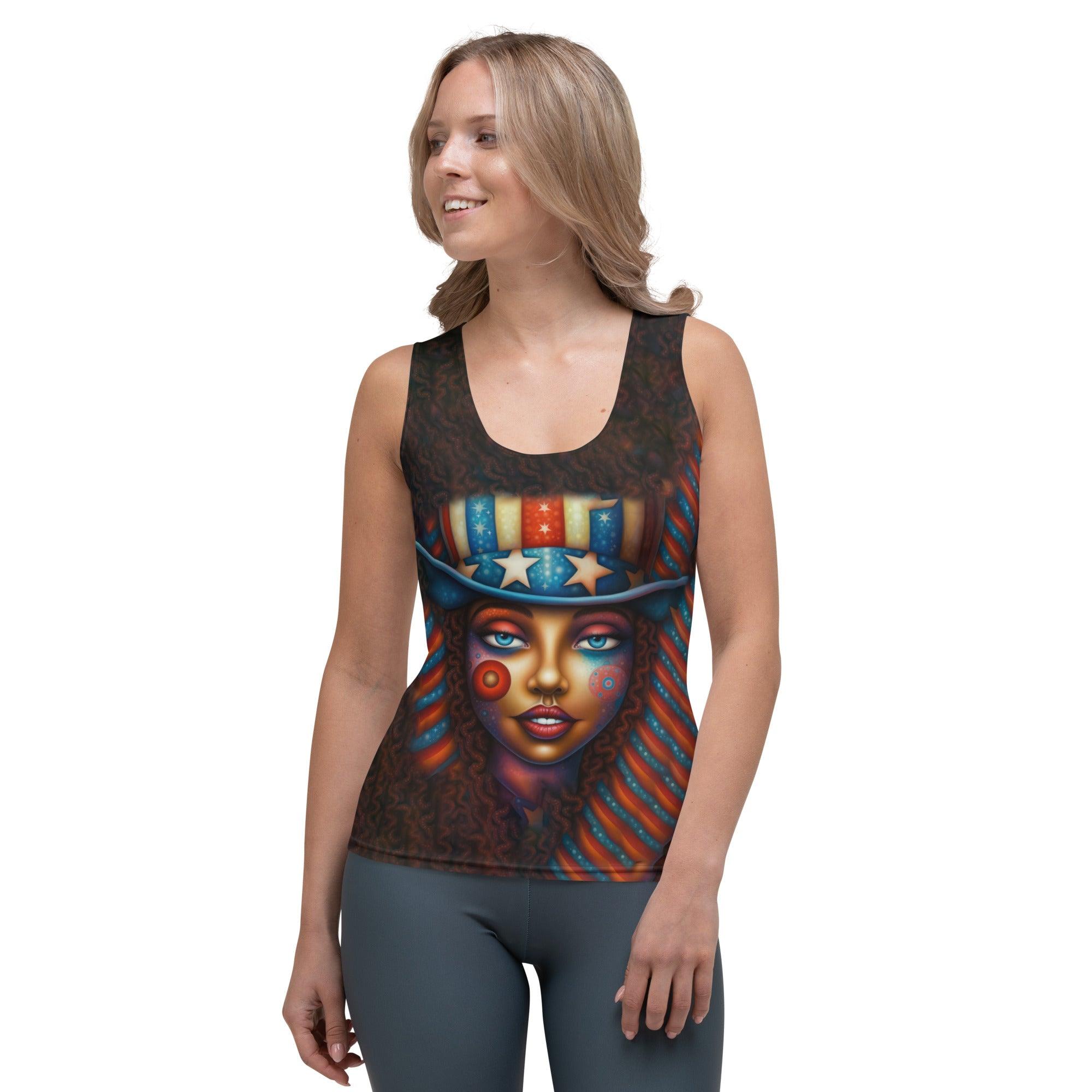 Red, White, and Blue Sublimation Cut & Sew Tank Top - Beyond T-shirts