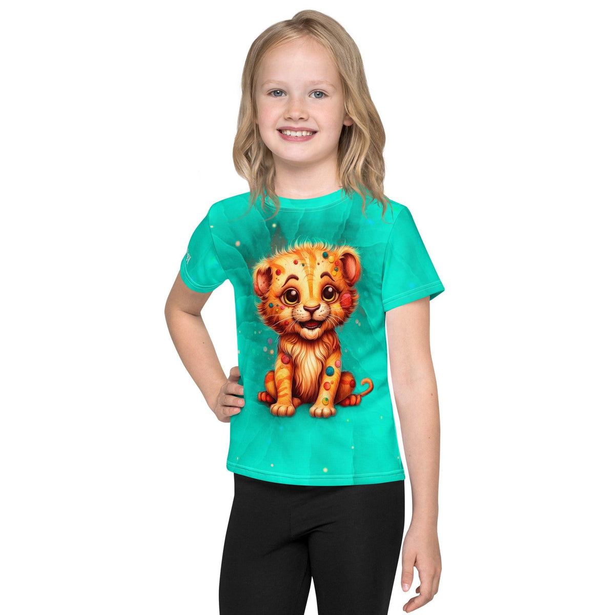 Regal Gaze Collection Kids Crew Neck T-shirt - Beyond T-shirtsChild wearing Regal Gaze Collection crew neck T-shirt in vibrant colors.