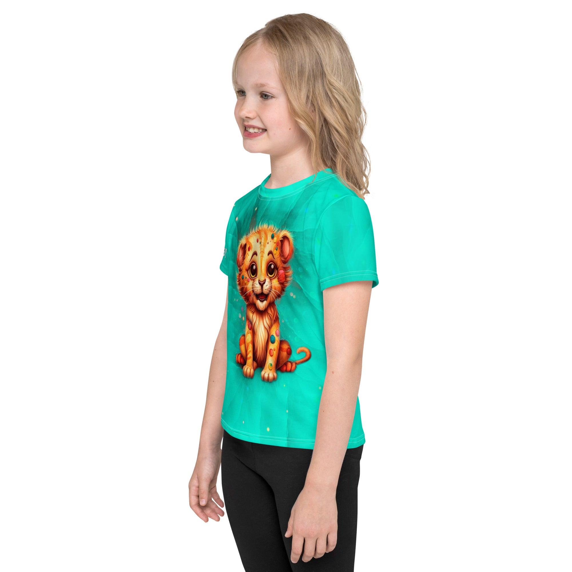 Regal Gaze Collection's crew neck T-shirt for kids, styled with jeans.