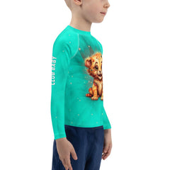 Regal Gaze Collection rash guard for kids - front and back view.