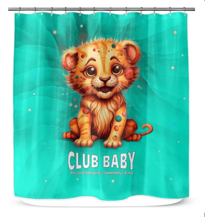 Waterproof Regal Gaze Collection shower curtain in a luxurious bathroom setting.